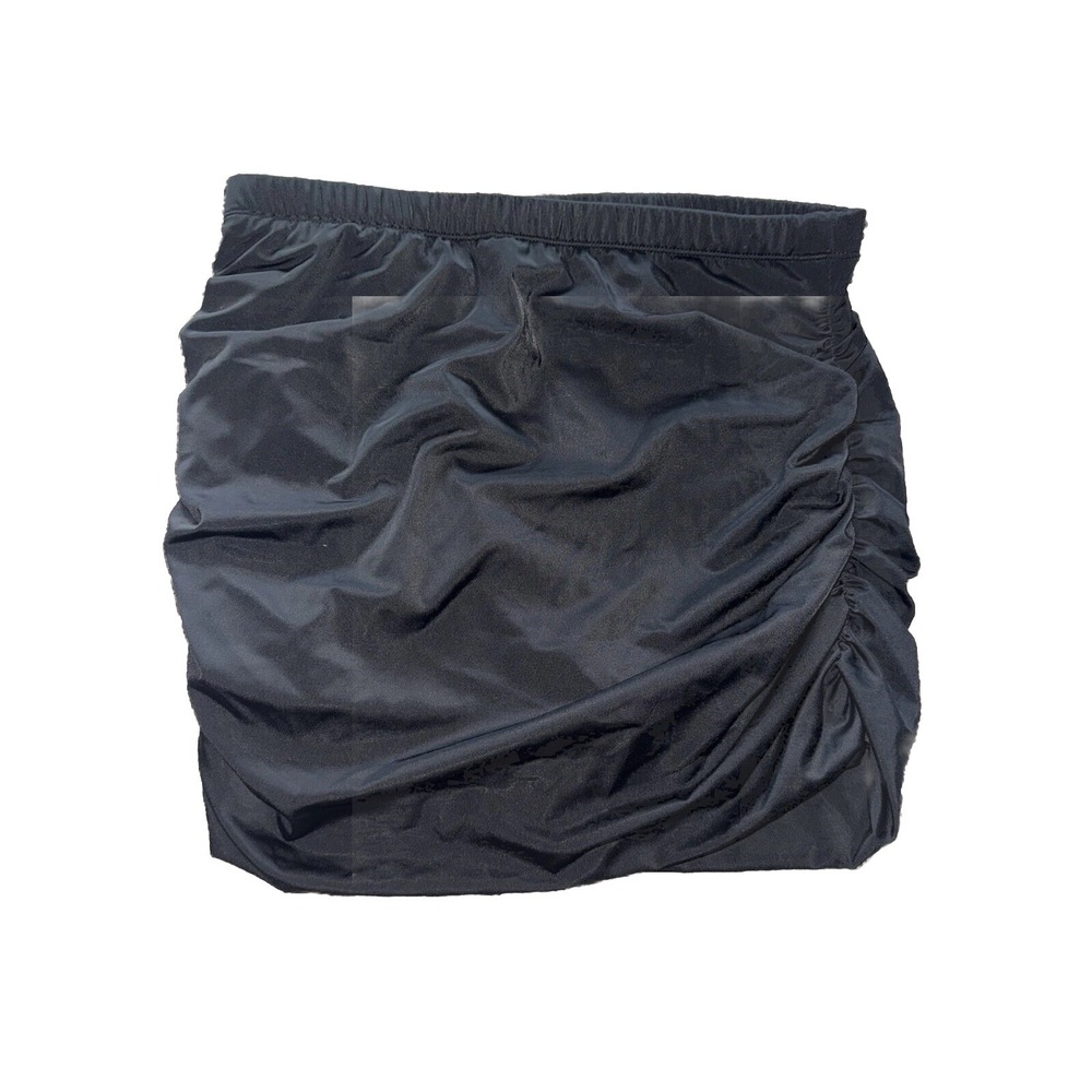 Swimsuits For All Size 16 Black Swim Skirt Suit Bottoms-Ruched Sides‎ Nylon EUC